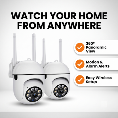 2K Smart Home Security Camera, Wireless Indoor & Outdoor, Full Colour Night Vision, Pan & Tilt, Two-Way Audio, 2.4GHz WiFi