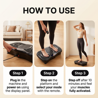 Vibration Plate Exercise Machine – Whole Body Fitness & Massage Platform with Bluetooth, Remote Control & 10 Modes