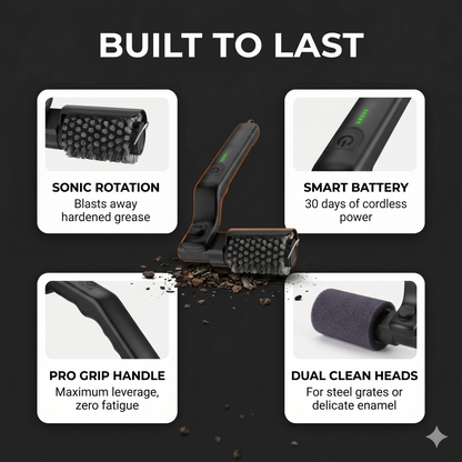 BBQ Grill Brush 3-Speed Settings Electric Grill Brush 3-Speed 2600Mah Cordless Rechargeable Adjustable Angle Gifts for Men Dad