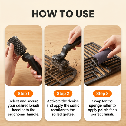 BBQ Grill Brush 3-Speed Settings Electric Grill Brush 3-Speed 2600Mah Cordless Rechargeable Adjustable Angle Gifts for Men Dad