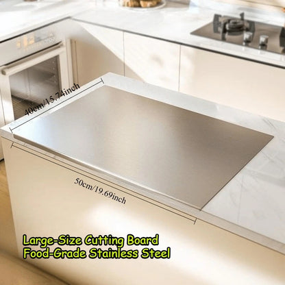 Large Foldable Stainless Steel Cutting Board, Kitchen Tools, BBQ, Kitchen Items, Kitchens Accessories for Home & Outdoor Use
