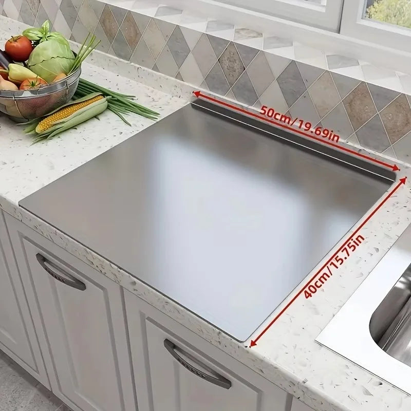 Large Foldable Stainless Steel Cutting Board, Kitchen Tools, BBQ, Kitchen Items, Kitchens Accessories for Home & Outdoor Use